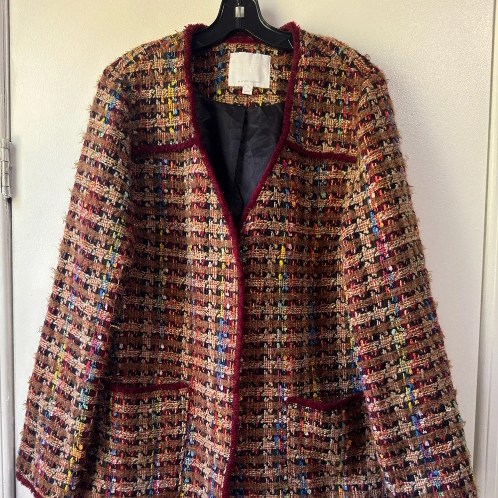 Anthropologie Ett.twa Harlequin Colorful Tweed Jacket Blazer - Picture 4 of 16